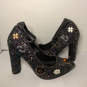 Cape Robbin Black Shoes with Multicolor Glitter Accents